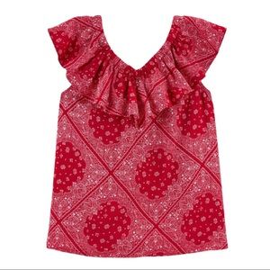 OshKosh Girls Red & White Sleeveless Bandana Top Size 6 or 6X